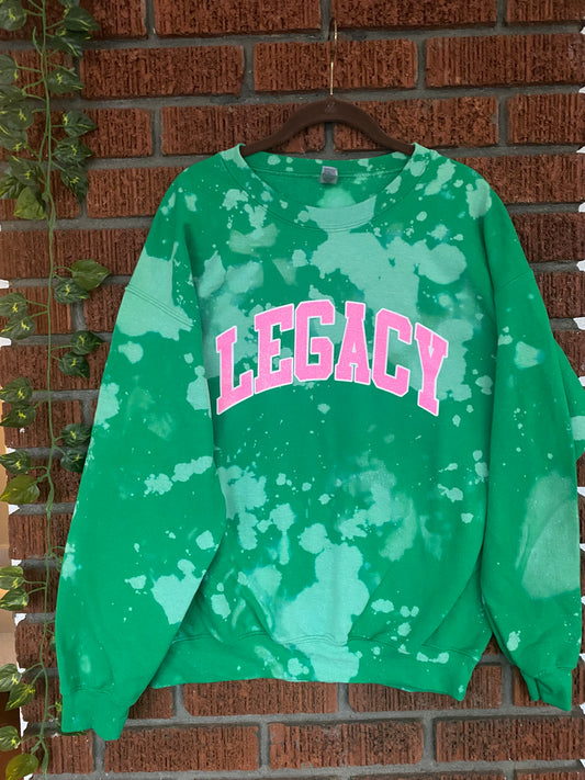Keep It In The Phamily "Legacy" Glitter Me Green Hand Dyed Crew